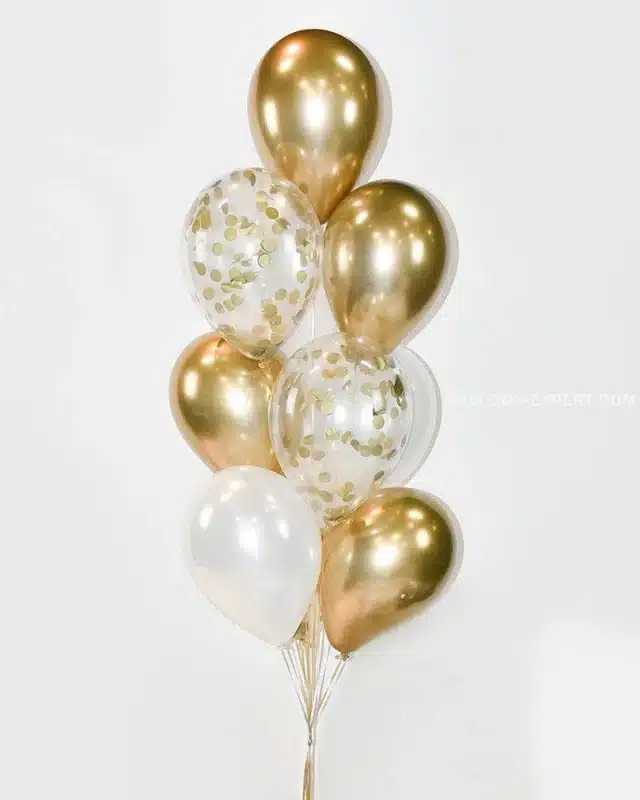 White and Gold Balloons