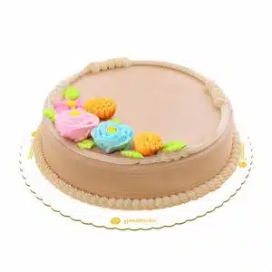 Pastel Blooms Mocha Round 9"