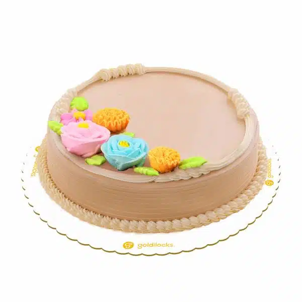 Pastel Blooms Mocha Round 9"