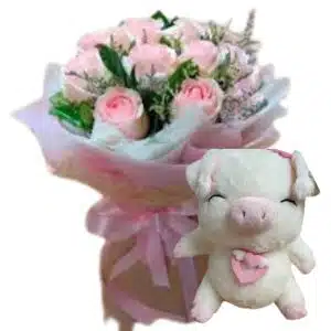 Rose with Piggy doll