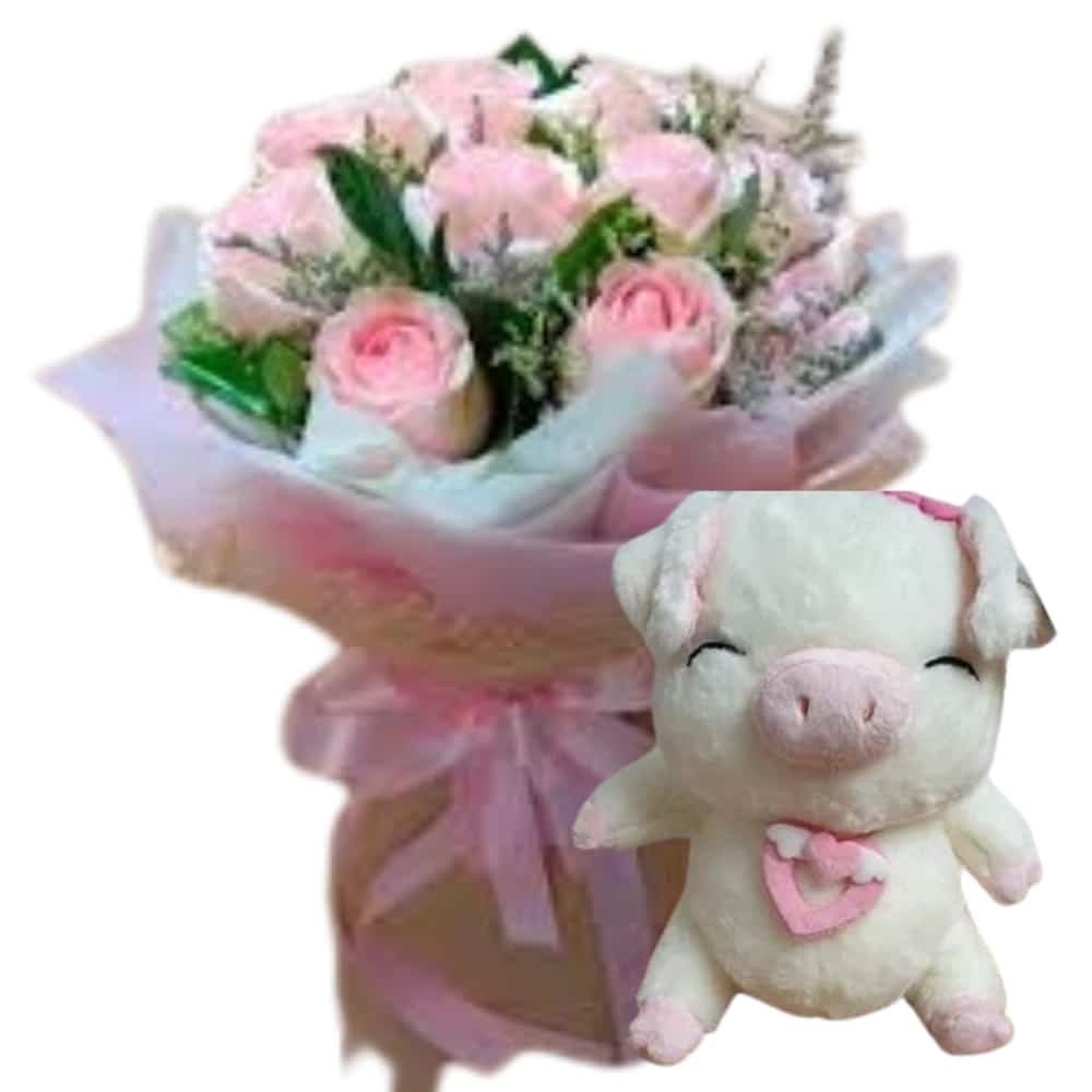 Rose with Piggy doll