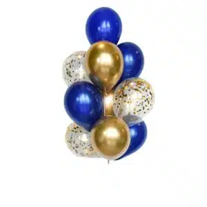 White, Gold & Blue Balloon Set