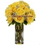 One Dozen  Stemmed Yellow Roses