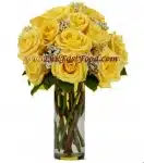One Dozen  Stemmed Yellow Roses