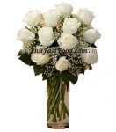 One Dozen White Roses
