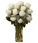One Dozen White Roses