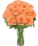 12 Peach  Stem Roses