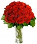 24 Red Roses in Vase