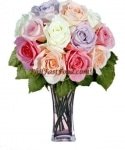12 Pastel  Stem Roses