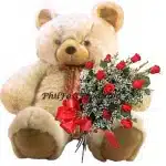 Giant teddy with Rose