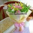 Yellow Tulip N Carnation Bouquet