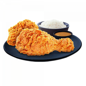 Two Pieces Fried Chicken with Rice