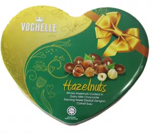 Vochelle Hazelnuts Heart Tin