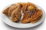 Pan Chicken and golden brown waffle