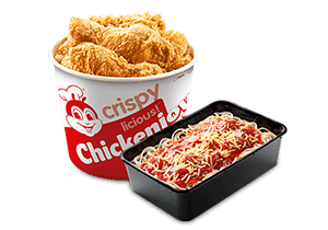 6 - pc. Chickenjoy Bucket w/ Jolly Spaghetti Family Pan