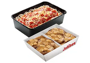 Burger Steak w/ Jolly Spaghetti Family Pan