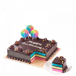 Red Ribbon Rainbow Dedication Cake