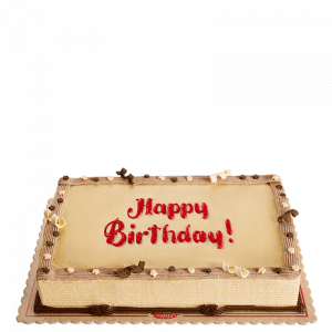 Red Ribbon Mocha Dedication Cake