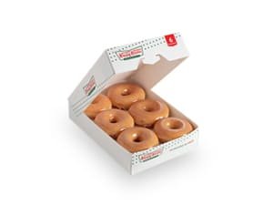 BOX OF 6 ORIGINAL GLAZEDA DOUGHNUTS
