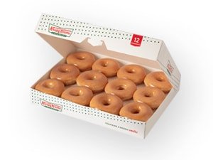 ONE DOZEN ORIGINAL GLAZEDA DOUGHNUTS