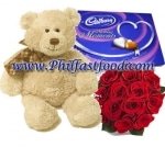 Cadbury, teddy and rose