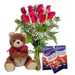 Teddy rose and cadbury