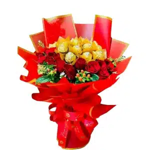 Classic Red Rose with Ferrero Bouquet