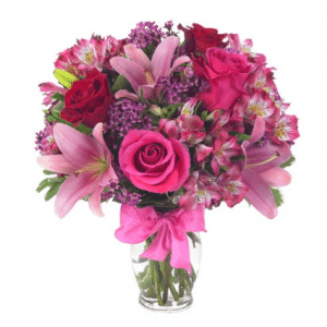 Roses and Pink Lilies Bouquet