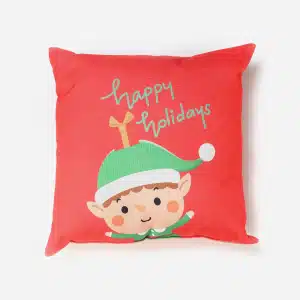 Elf Happy Holidays Throw Pillow | 18x18