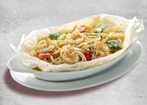 SHRIMP ALA KING SPAGHETTI