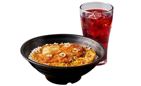 Pork Katsudon with Red Iced Tea