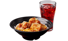 Chicken Oyakodon with Red Iced Tea