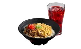 Beef Gyudon with Red Iced Tea