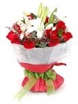 Red rose and Lilies