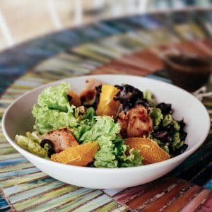Grilled Chicken & Oranges with Black Olive Dressing Sharing