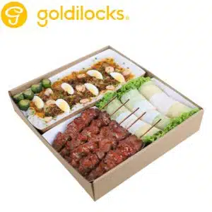 Goldilocks Palabok, Chunky Pork BBQ, Fresh Lumpia​