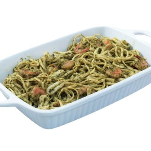 Linguine in Pesto Sauce with Seafood Family Size