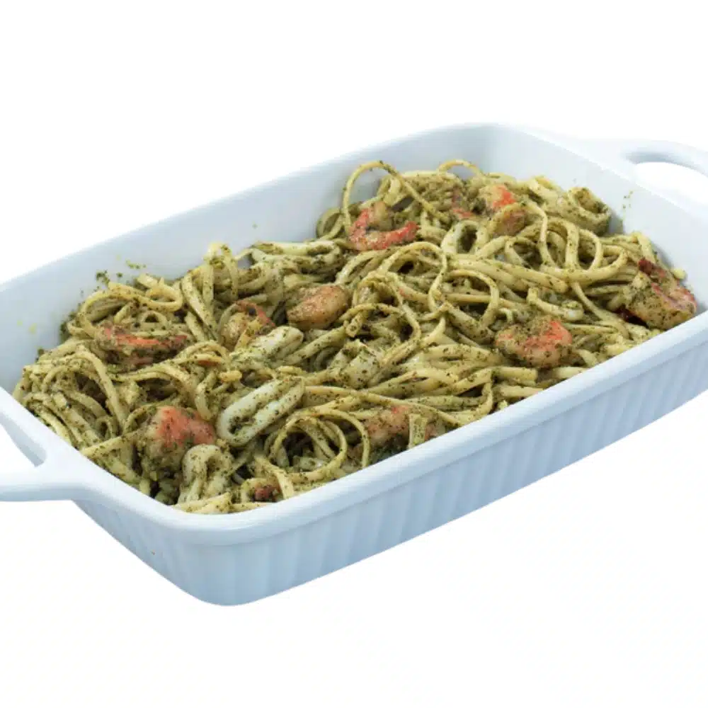 Linguine in Pesto Sauce with Seafood Family Size